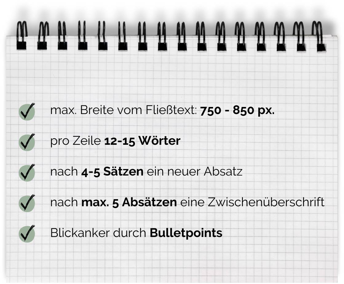 Webdesign und Texte: Textdetails