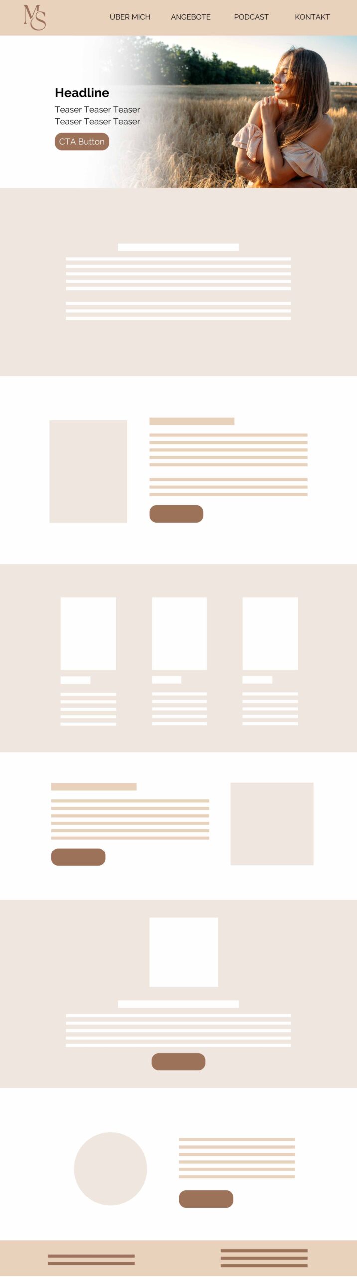Große Website oder Onepager: Onepager